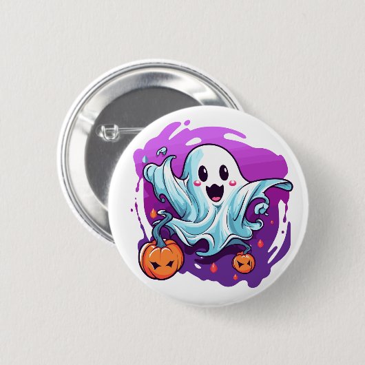 Halloween Ghost Pin Ronde Button 5,7 Cm (Voorkant /achterkant)