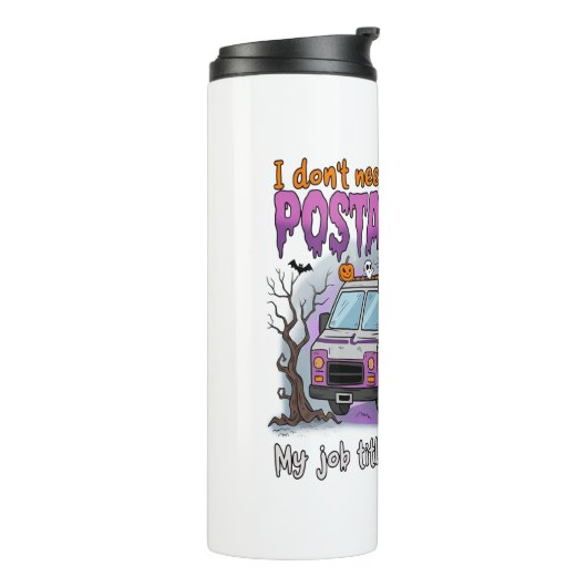 Halloween Ghost, postbode Thermosbeker (Gedraaid links)