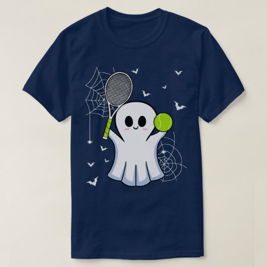 Halloween Ghost Pplay Tennis Racket Ball Game Sp T-shirt (Design voorkant)