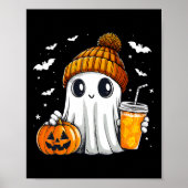 Halloween Ghost Pumpkin Spice Latte Autumn Herfst Poster (Voorkant)