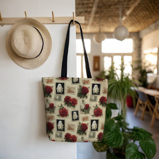  Halloween Ghost & Red Rose postzegel Draagtas