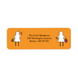 Halloween Ghost Retouradres Label