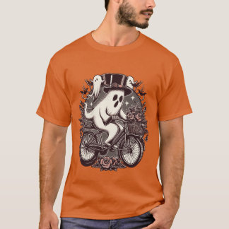 Halloween Ghost Riding Bicycle T-shirt