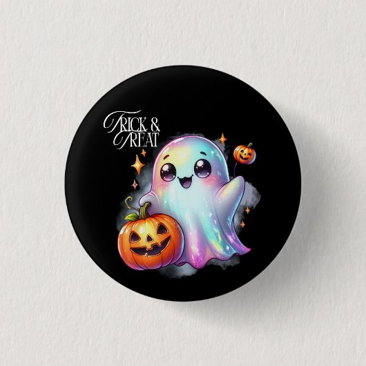 Halloween Ghost Ronde Button 3,2 Cm (Voorkant)