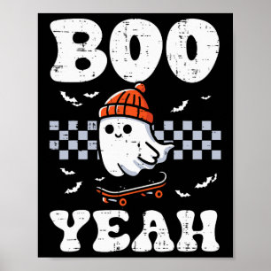 Halloween Ghost Skateboard Boo Yeah Kostuum Jongen Poster