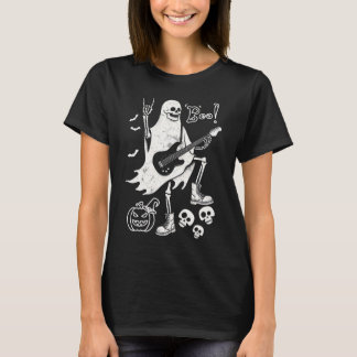 Halloween Ghost Spelen Gitaar T-shirt