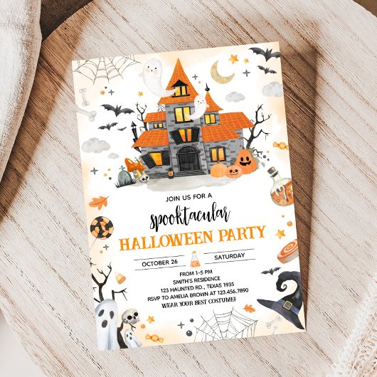 Halloween Ghost Spooktacular Party Kaart