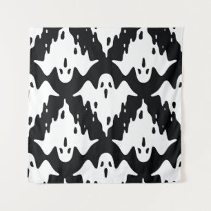Halloween Ghost Spooky Naadloos Patroon Wandkleed