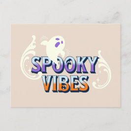 Halloween Ghost Spooky Vibes Retro Briefkaart