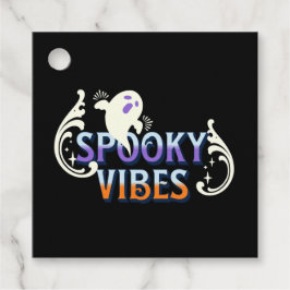 Halloween Ghost Spooky Vibes Typography Lettering Bedankjes Labels