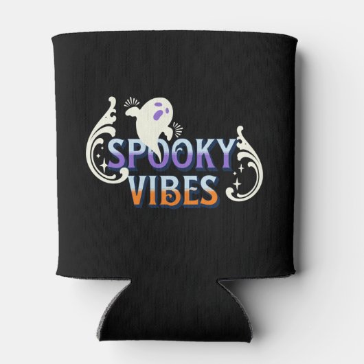 Halloween Ghost Spooky Vibes Typography Lettering Blikjeskoeler (Achterkant)