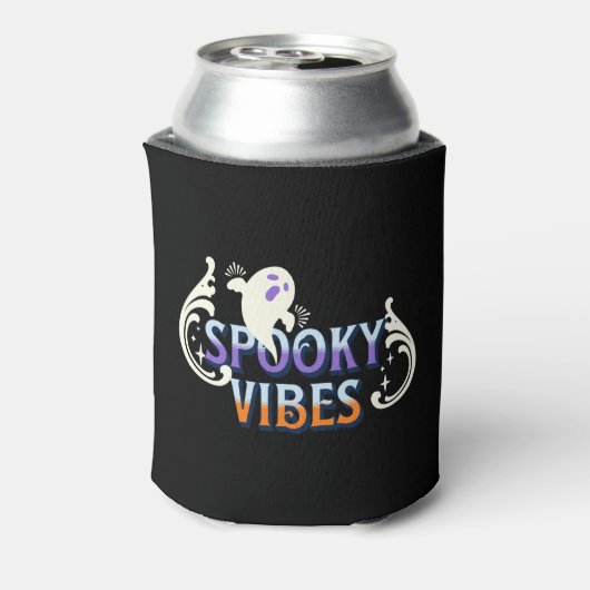 Halloween Ghost Spooky Vibes Typography Lettering Blikjeskoeler (Blikje Achterkant)