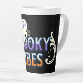 Halloween Ghost Spooky Vibes Typography Lettering Latte Mok (Rechterhoek)