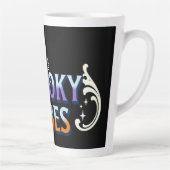 Halloween Ghost Spooky Vibes Typography Lettering Latte Mok (Rechts)