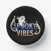 Halloween Ghost Spooky Vibes Typography Lettering Papieren Kommen (Voorkant)