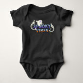 Halloween Ghost Spooky Vibes Typography Lettering Romper (Voorkant)