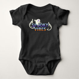 Halloween Ghost Spooky Vibes Typography Lettering Romper