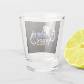 Halloween Ghost Spooky Vibes Typography Lettering Shot Glas (Achterkant)