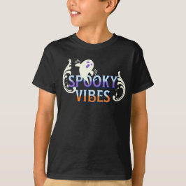 Halloween Ghost Spooky Vibes Typography Lettering T-shirt