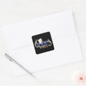 Halloween Ghost Spooky Vibes Typography Lettering Vierkante Sticker (Envelop)
