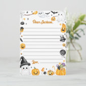 Halloween Ghost Time Capsule Note Bericht Kaart (Staand voorkant)