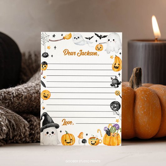Halloween Ghost Time Capsule Note Bericht Kaart