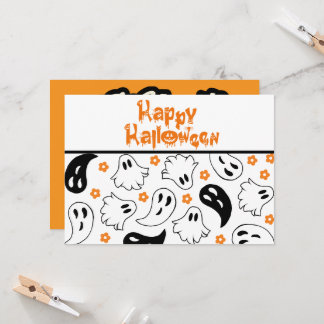 Halloween Ghost Typography Quote Flat Greeting Kaart