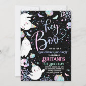 Halloween Ghost Verjaardag Uitnodiging Feest Hey B (Voorkant)