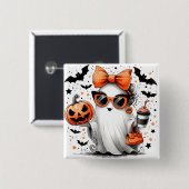 Halloween Ghost Vierkante Button 5,1 Cm (Voorkant /achterkant)