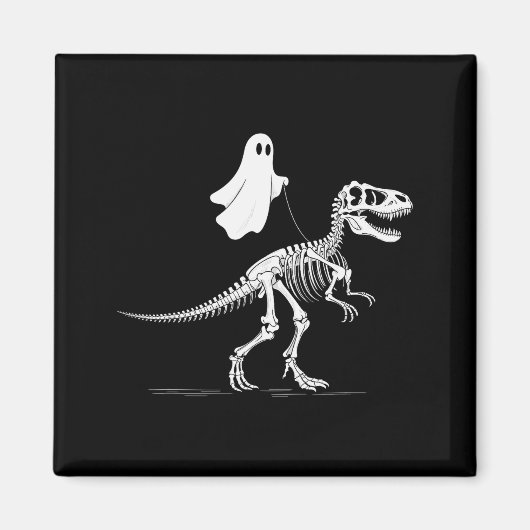 Halloween Ghost Walking Dinosaur Skeleton T Rex Fu Magneet (Voorkant)
