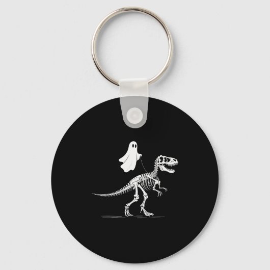 Halloween Ghost Walking Dinosaur Skeleton T Rex Fu Sleutelhanger (Voorkant)
