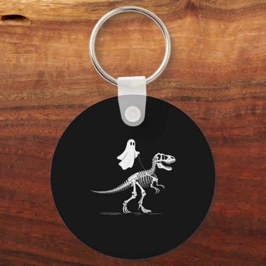 Halloween Ghost Walking Dinosaur Skeleton T Rex Fu Sleutelhanger (Voorkant)