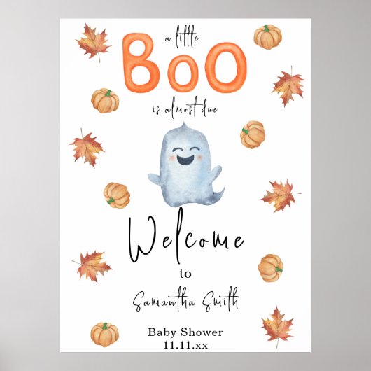 Halloween Ghost Welkom baby shower Poster (Voorkant)
