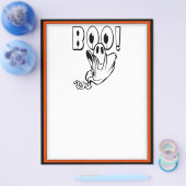 Halloween Ghost zegt "BOO!" Flyer (Enkel)
