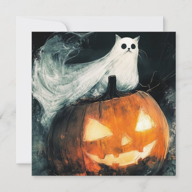 Halloween GhostCat en Jack op Lantern (Voorkant)