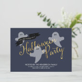 Halloween Ghosties - Uitnodiging voor Halloween Pa (Staand voorkant)