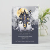 Halloween Ghosts en Haunted House Kaart (Staand voorkant)