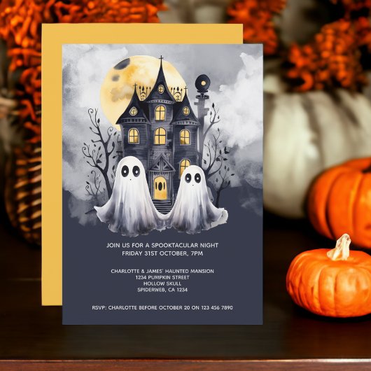 Halloween Ghosts en Haunted House Kaart