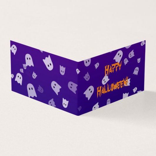 Halloween Ghosts Folded Card Kaart (Buitenkant)