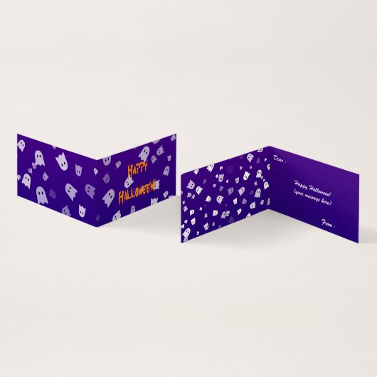 Halloween Ghosts Folded Card Kaart (Binnen en buitenkant)