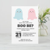 Halloween Ghosts Gender Reveal Party Uitnodiging (Staand voorkant)