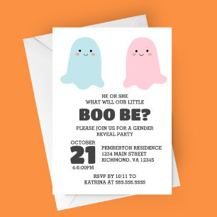 Halloween Ghosts Gender Reveal Party Uitnodiging