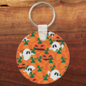 Halloween Ghosts Haunted Pumpkin Patch Sleutelhanger (Voorkant)