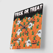Halloween Ghosts Haunted Pumpkin Patch Vierkante Klok (Hoek)