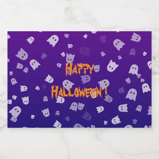 Halloween Ghosts Likeurfles Etiket (Enkel label)