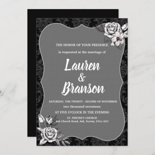 Halloween Ghotic Bridal Shower Invitation Kaart (Voorkant / Achterkant)