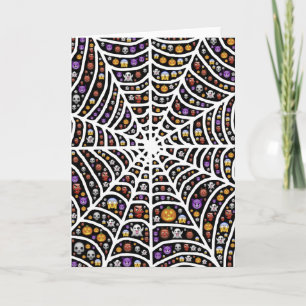Halloween Ghouls & Goblins in a Spiderweb Kaart