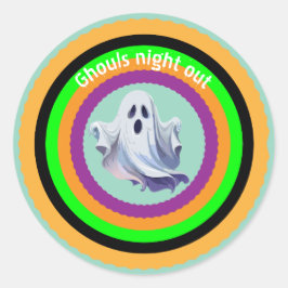 Halloween Ghouls Night Out Ronde Sticker