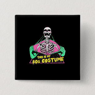 Halloween Gift 80s Halloween Costume Retro Vierkante Button 5,1 Cm
