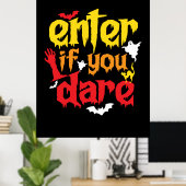 Halloween Gift | Enter If You Dare Birthday Poster (Thuiskantoor)